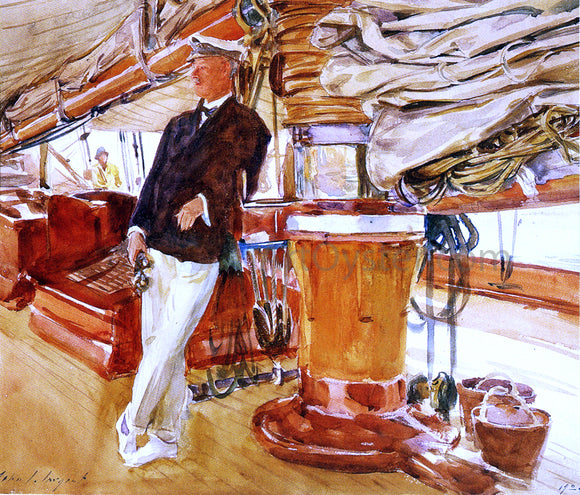  John Singer Sargent On the Deck of the Yacht Constellation - Art Print