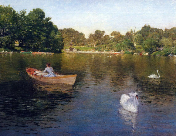  William Merritt Chase On the Lake, Central Park - Art Print