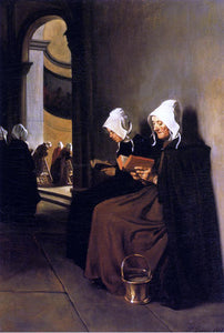 Francois Bonvin On the Pauper's Bench - Souvenir of Brittany - Art Print