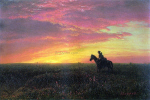  Albert Bierstadt On the Plains, Sunset - Art Print