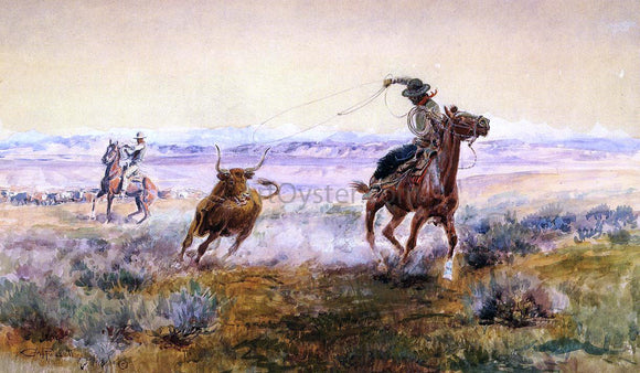  Charles Marion Russell On the Pond - Art Print