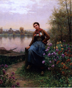  Daniel Ridgway Knight On the River's Edge - Art Print