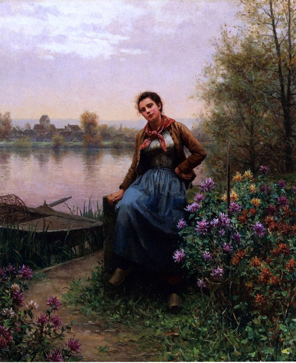  Daniel Ridgway Knight On the River's Edge - Art Print
