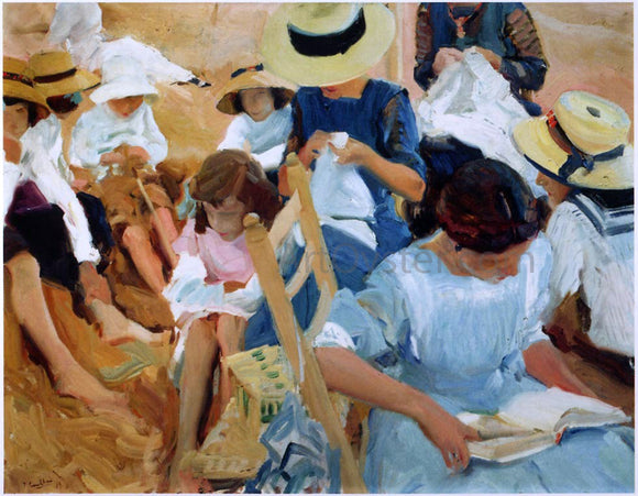  Joaquin Sorolla Y Bastida On the Sands at Zarauz Beach - Art Print