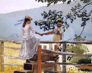  Winslow Homer On the Stile - Art Print