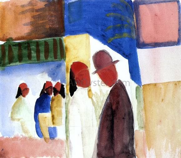  August Macke On the Street - Art Print