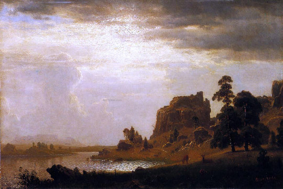  Albert Bierstadt On the Sweetwater near the Devil's Gate - Art Print
