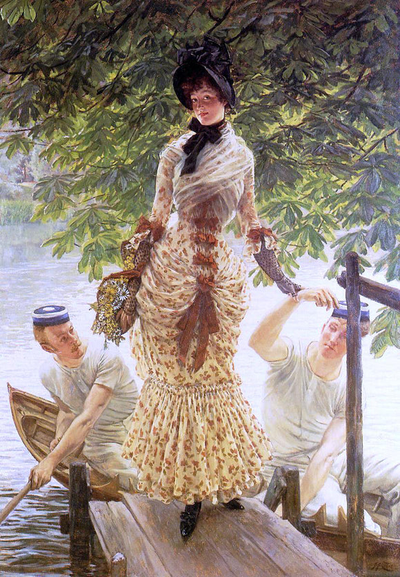  James Tissot On the Thames (also known as Return from Henley) - Art Print