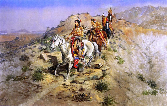  Charles Marion Russell On the Warpath - Art Print