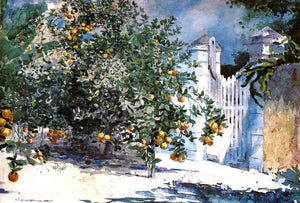  Winslow Homer Orange Tree, Nassau (also known as Orange Trees and Gate) - Art Print