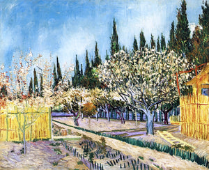  Vincent Van Gogh Orchard Surrounded by Cypresses - Art Print