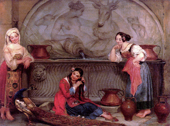  Philippe Jacques Van Bree Oriental Beauties By A Fountain - Art Print