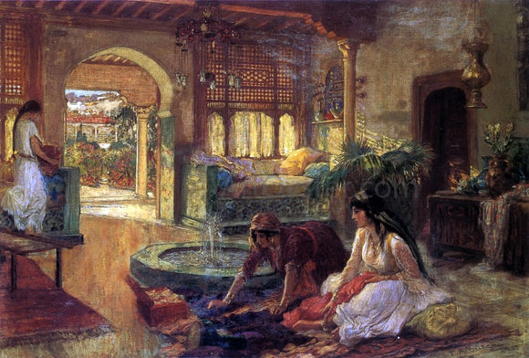  Frederick Arthur Bridgeman Orientalist Interior - Art Print