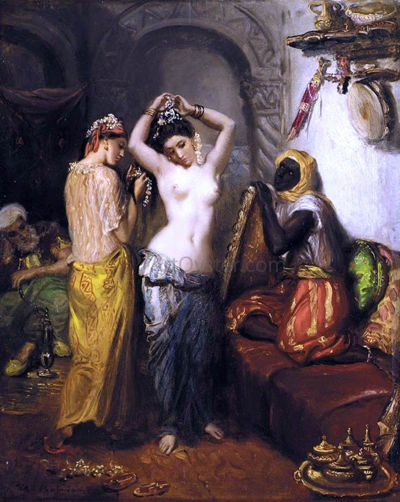  Theodore Chasseriau Orientalist Interior: Nude in a Harem - Art Print