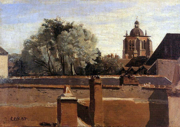  Jean-Baptiste-Camille Corot Orleans - View from a Window Overlooking the Saint-Peterne Tower - Art Print