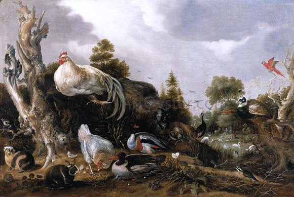  Gillis Claesz D'Hondecoeter Orpheus Charming the Animals - Art Print