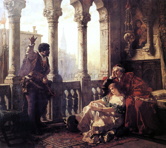  Carl Friedrich Becker Othello Relating His Adventures to Desdemona - Art Print