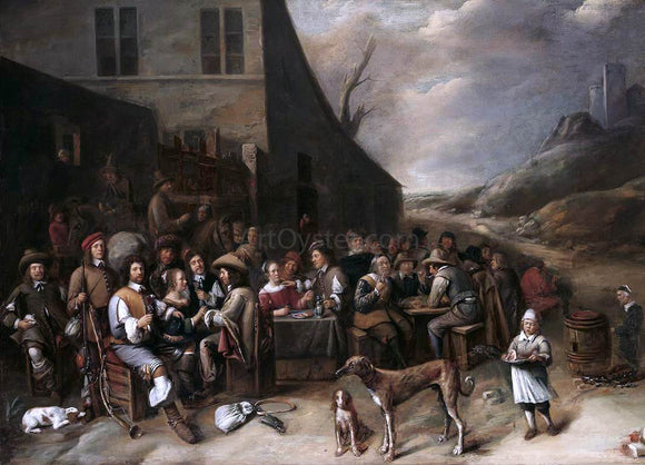  Gillis Van Tilborgh Outside a Tavern - Art Print