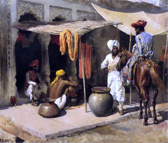  Edwin Lord Weeks Outside an Indian Dye House - Art Print