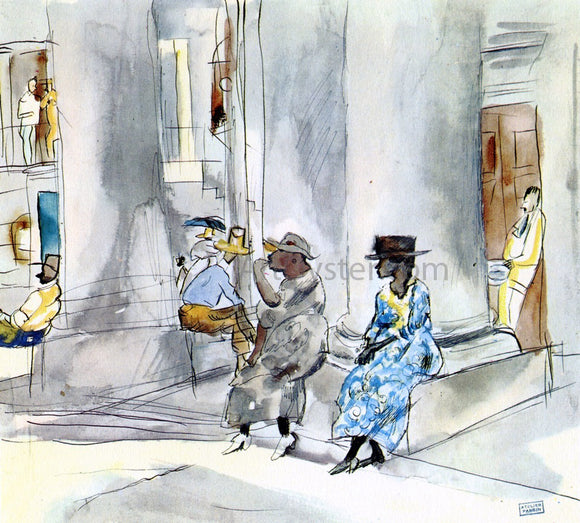  Jules Pascin Outside the Church - Art Print