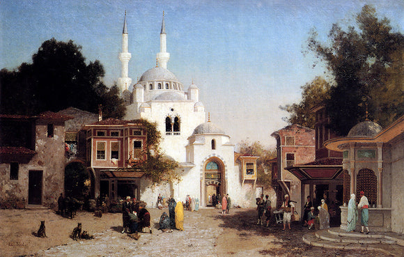  Fabius Germain Brest Outside The Mosque - Art Print