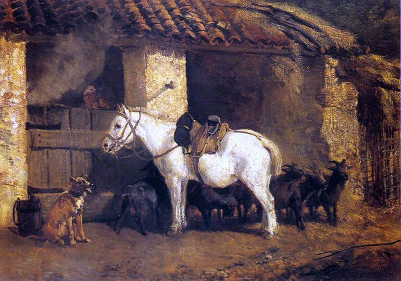  Constant Troyon Outside the Stable - Art Print