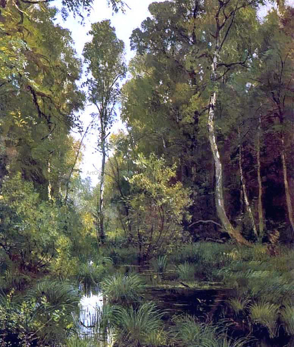  Ivan Ivanovich Shishkin Overgrown Pond on Edge of Forest, Siverskaya - Art Print
