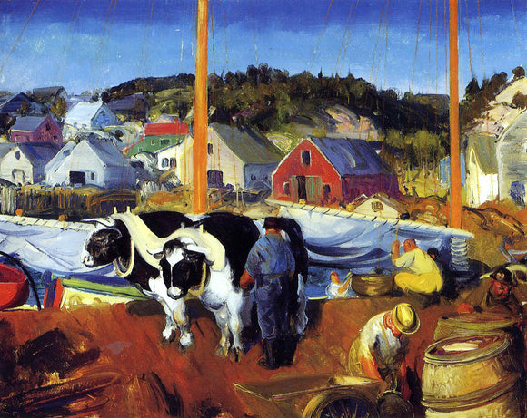  George Wesley Bellows An Ox Team, Wharf at Matinicus - Art Print