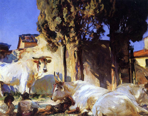  John Singer Sargent Oxen Resting - Art Print