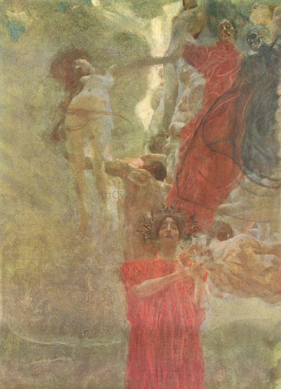  Gustav Klimt Painted Composition Design to Medicine - Art Print