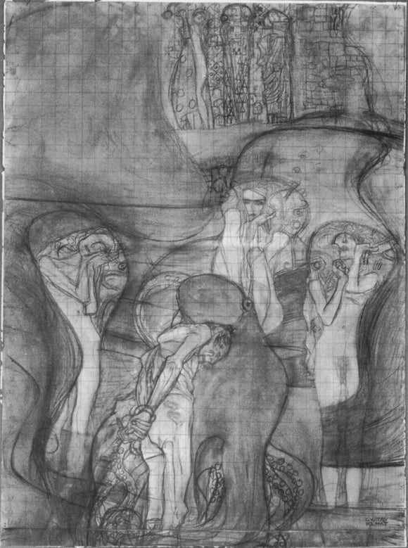  Gustav Klimt The Painted Composition Draft Jusisprudenz - Art Print