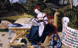  Martin Schaffner Painted tabletop for Erasmus Stedelin (detail) - Art Print