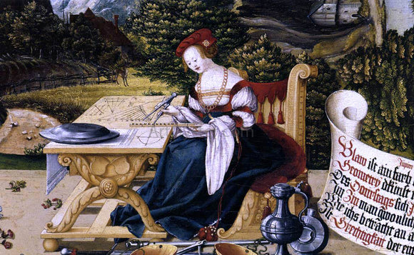  Martin Schaffner Painted tabletop for Erasmus Stedelin (detail) - Art Print