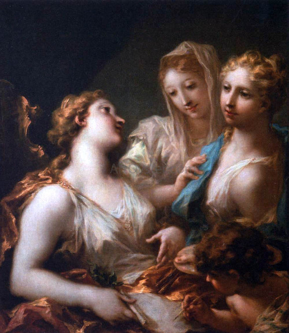  Giovanni Antonio Pellegrini Painting and Drawing Instructing Love - Art Print