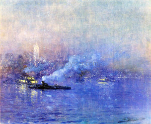 Luis Graner Paisaje de Noche (also known as New York Harbor, Night) - Art Print