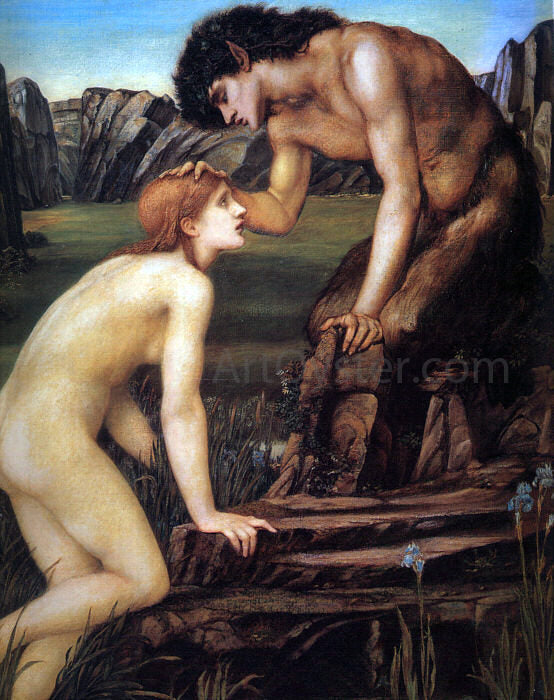  Sir Edward Burne-Jones Pan and Psyche - Art Print