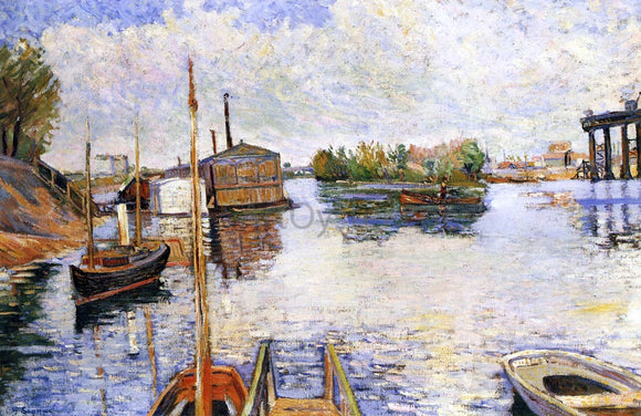  Paul Signac Paris, Ponton des Bains Bailet - Art Print