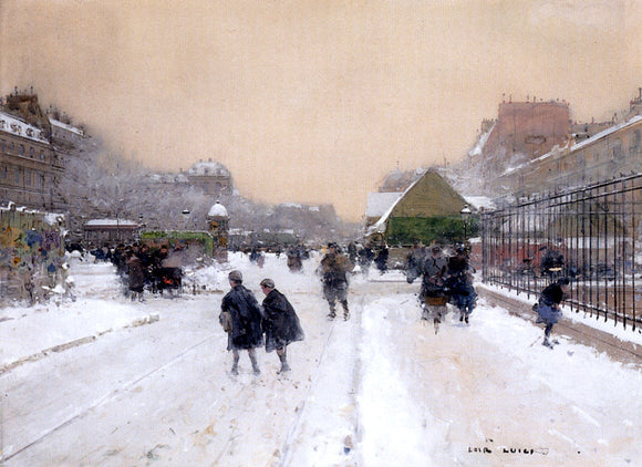  Luigi Loir Paris with Snow - Art Print