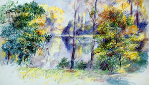  Pierre Auguste Renoir Park Scene - Art Print