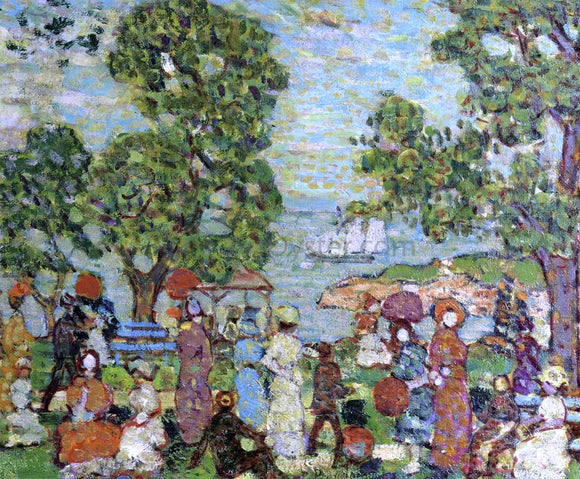  Maurice Prendergast Park Scene Near Bay - Art Print