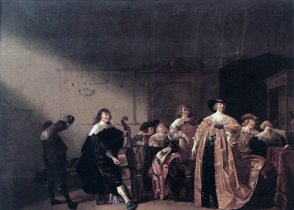  Anthonie Palamedesz Party Scene with Music - Art Print