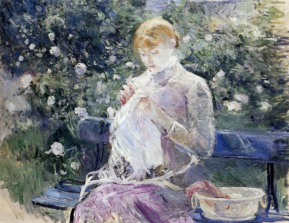  Berthe Morisot Pasie Sewing in the Garden - Art Print