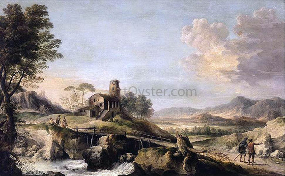  Jean-Baptiste Lallemand Pastoral Landscape with Figures - Art Print