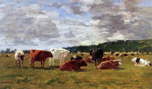  Eugene-Louis Boudin Pasture at Deauville - Art Print