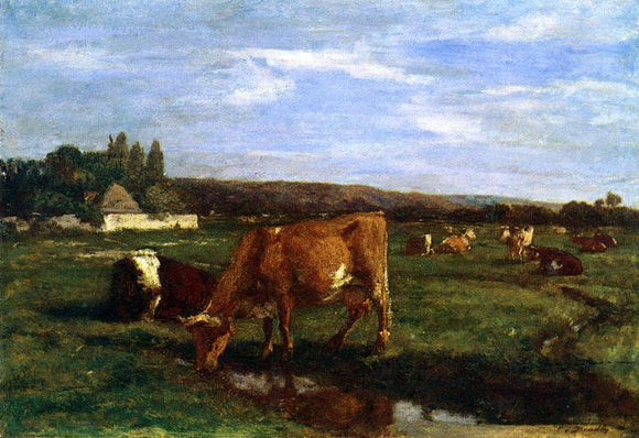  Eugene-Louis Boudin A Pasture in the Touques Valley - Art Print