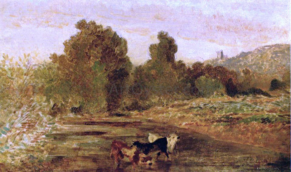  Theodore Rousseau Pasture Land by Water - Art Print