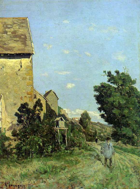  Henri Harpignies Path Through a Normandy Village - Art Print