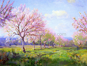  Julian Onderdonk Peach Orchard on Mavericks Farm - Art Print