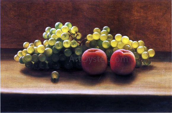  George Henry Hall Peaches and Grapes on a Tabletop - Art Print