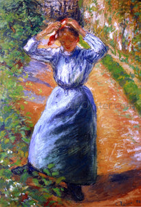  Camille Pissarro Peasant Donning Her Marmotte - Art Print